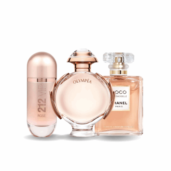 Coffret Exclusif 3 Parfums – 212 VIP Rosé de Carolina Herrera, Olympea de Paco Rabanne & Coco Mademoiselle de Chanel [100 ml] Nº 15